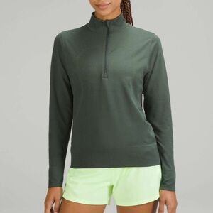 Lululemon Swiftly Relaxed Half Zip Top Smoked Spruce Wasabi Green Size 8